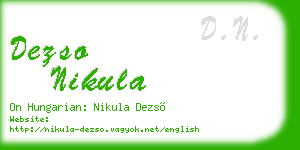 dezso nikula business card